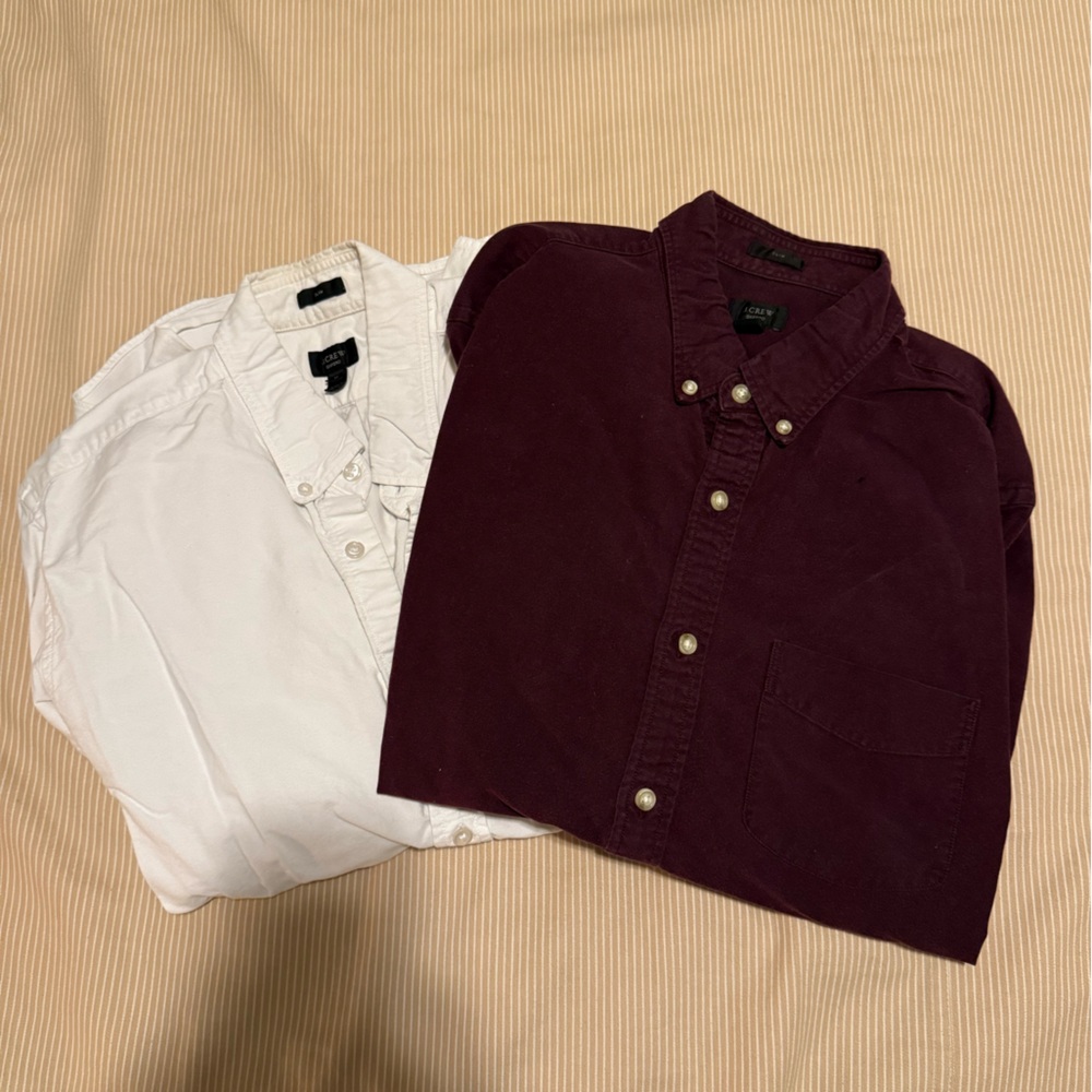 Two JCrew Oxford Buttondowns, Size M Slim